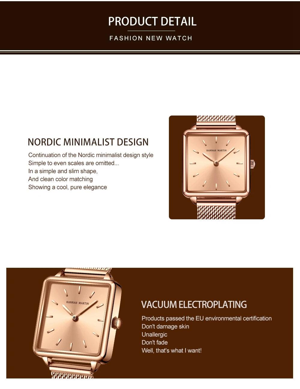 Simple Design Top Brand Stainless Steel Strap Quartz Ladies Watch - 3ATM Waterproof Multifunctional Women's Watches