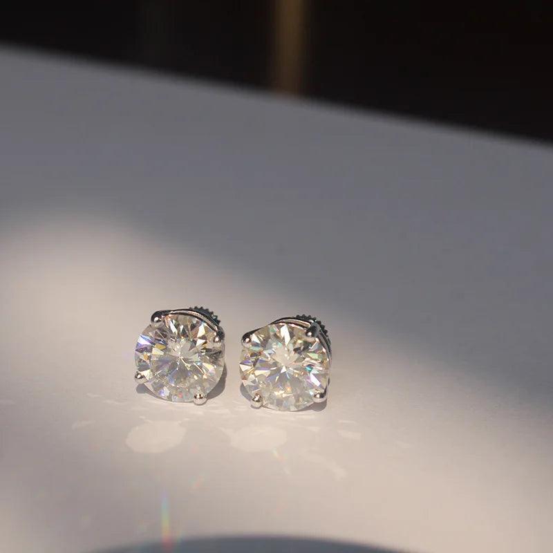 Luxury D Colour VVS1 Moissanite Diamonds Stud Earrings For Women Jewellery, Original Sterling Silver Women Earrings - The Jewellery Supermarket