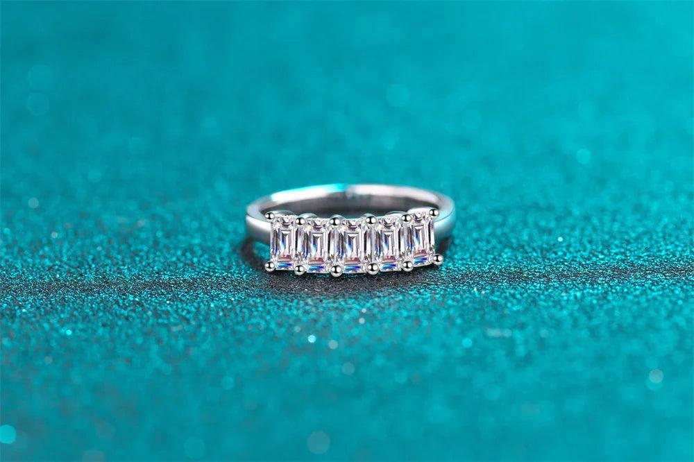 .5CT Total Emerald Cut High Quality Moissanite Diamonds Half Eternity Anniversary - Luxury Jewellery