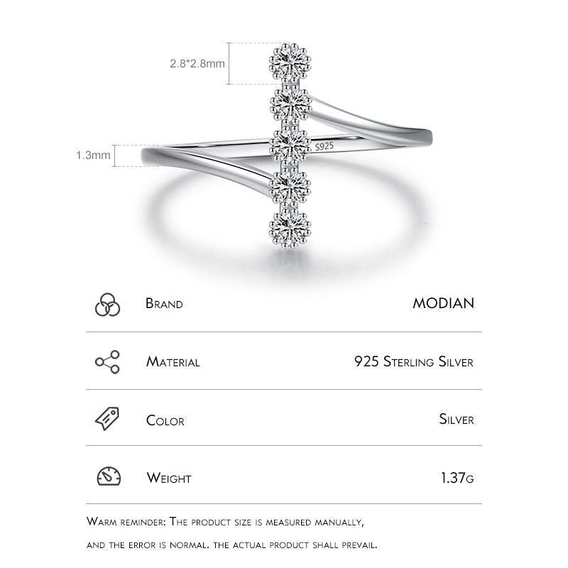 Authentic AAAA Simulated Diamonds 925 Sterling Silver Fashion Delicate Ring - Engagement Fine Jewellery - The Jewellery Supermarket