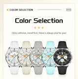 Stunning Top Brand Fashion Trend Elegant Original Silicone Strap Waterproof  Multifunction Quartz Wrist Watches