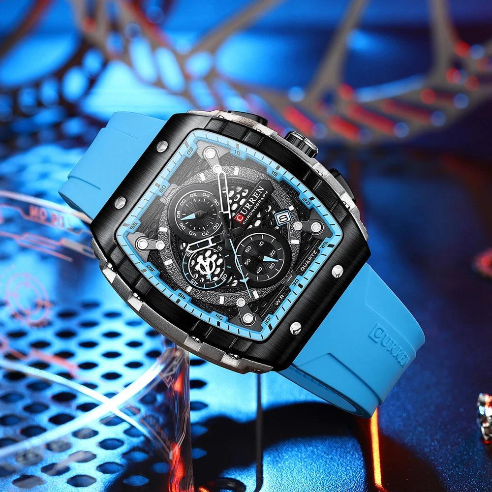 Top Brand Luxury Square Quartz Men's Watches - Waterproof Luminous Chronograph Watches for Men - The Jewellery Supermarket