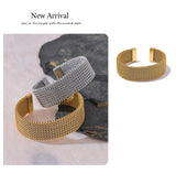 New Waterproof Stainless Steel Metal Wide Open Bracelet Bangle for Women High Quality Statement Daily Jewellery - The Jewellery Supermarket