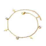 Dainty Gold Colour Stainless Steel Charm Bracelets - Crystal Evil Eyes Tree of Life Hamsa Hand Elephant Chain - The Jewellery Supermarket