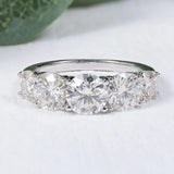 5 Stones 18KGP 3.6CT All Moissanite Sparkling Diamonds Rings for Women Engagement Wedding Sterling Silver Jewellery