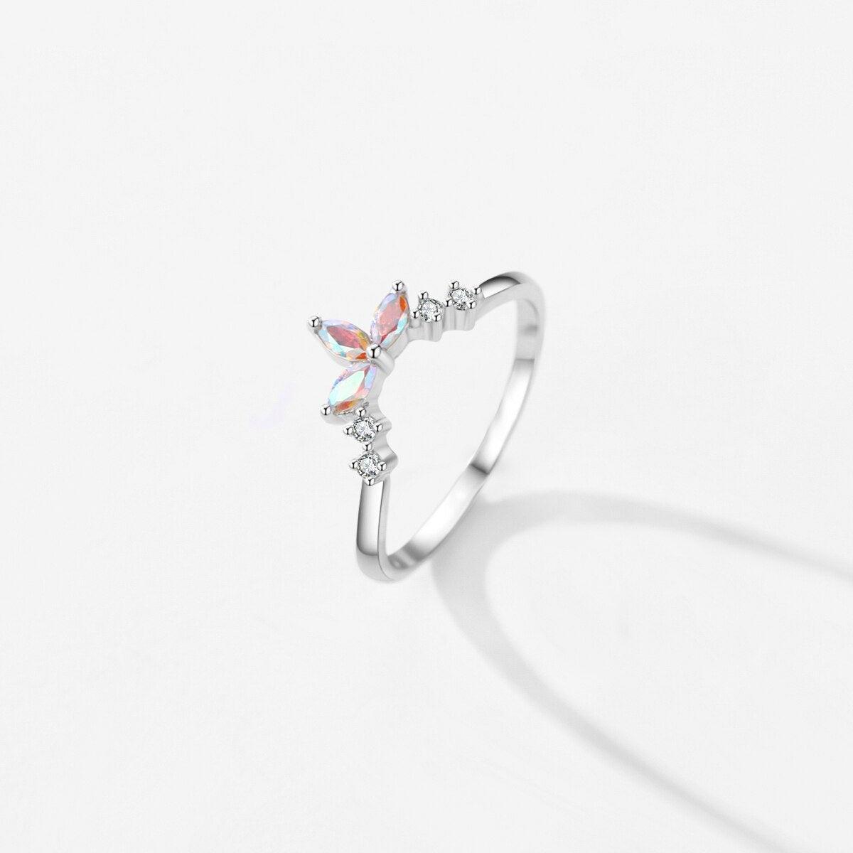 Sterling Silver AAAA Simulated Diamonds Fashion Crown Ring For Women - Wedding Engagement Fine Jewellery - The Jewellery Supermarket