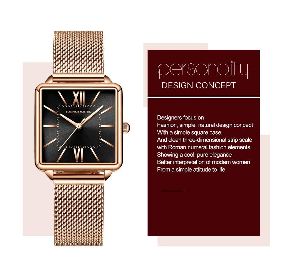 Top Brand Elegant Quartz Movement Stainless Steel Wristwatch 3ATM Waterproof Fashion Original Mesh Women Watches