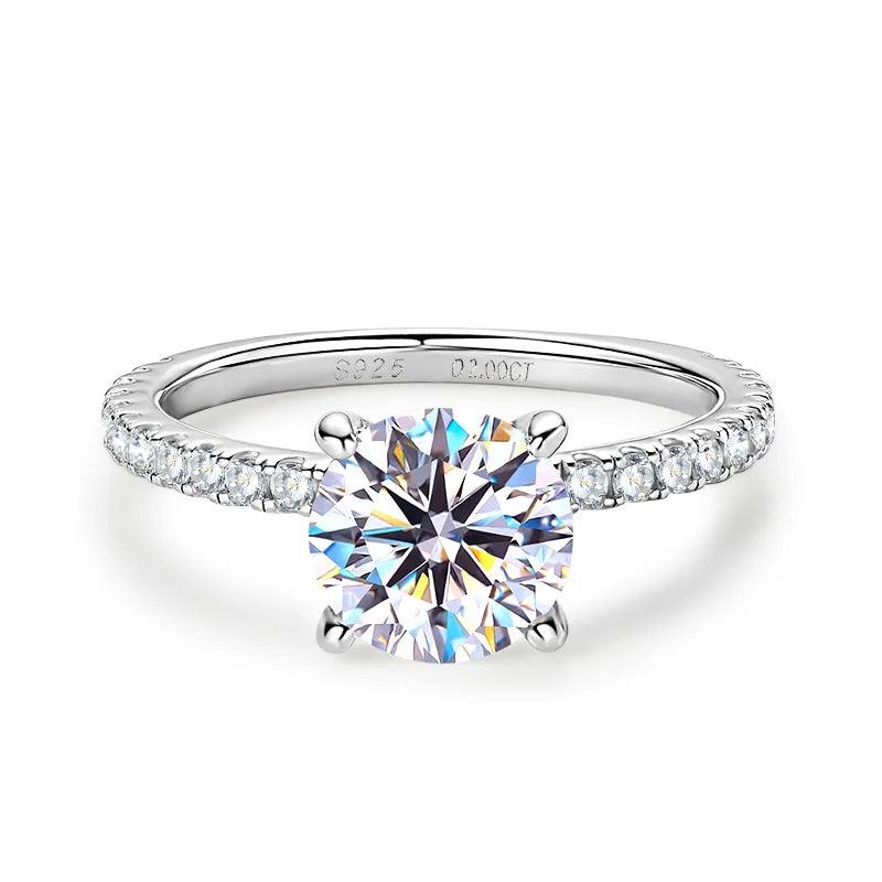 Amazing 925 Sterling Silver GRA Certified VVS1 D Color Moissanite Solitaire Wedding Engagement Fine Rings for Women