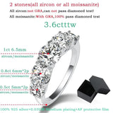5 Stones 18KGP 3.6CT All Moissanite Sparkling Diamonds Rings for Women Engagement Wedding Sterling Silver Jewellery
