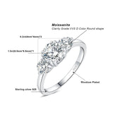 3 Stone D Colour 1.4ct Moissanite Diamonds Sterling Silver Wedding Engagement Rings for Women 18KGP Fine Jewellery