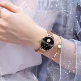 New Rose Gold Tone Elegant Stainless Steel Lady's Watch. Adjustable Multi Function Movement Quartz Wristwatches