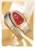 New Arrival High-End Snake Shaped Zircon Diamonds Inlaid Women's Retro Lightweight Luxury Quartz Watches