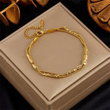 316L Stainless Steel Gold Colour Heart Butterfly Thick Bracelet For Women - High Quality Charming Jewellery - The Jewellery Supermarket