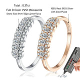 Champagne and White Colour Full Moissanite Diamonds Rings for Women 925 Sterling Silver Wedding Engagement Jewellery