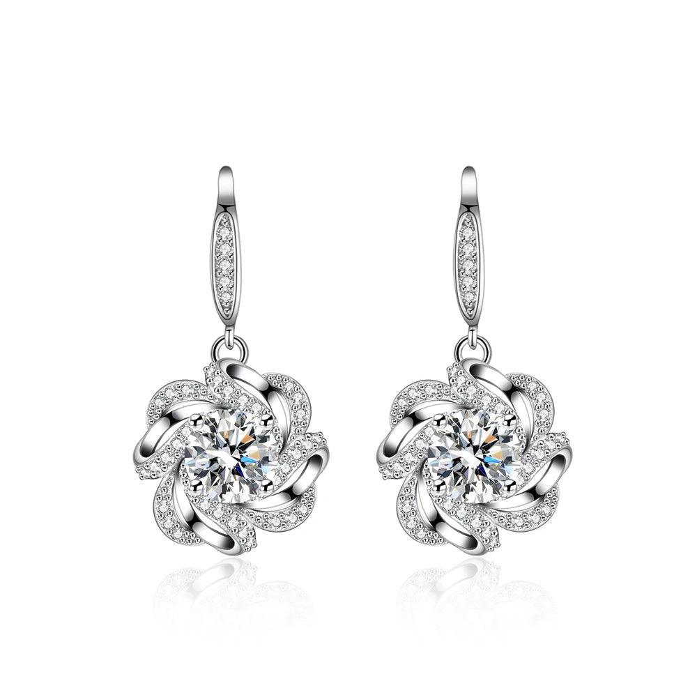 Sparkling Gra Certified Three-piece 1.0 Carat Moissanite Diamonds ring pendant necklace earrings Fine Jewellery Set - The Jewellery Supermarket