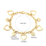 Fashion Star Heart Charm Layered Bracelets For Women -  Stainless Steel Paperclip Cuban Link Chain Jewellery - The Jewellery Supermarket