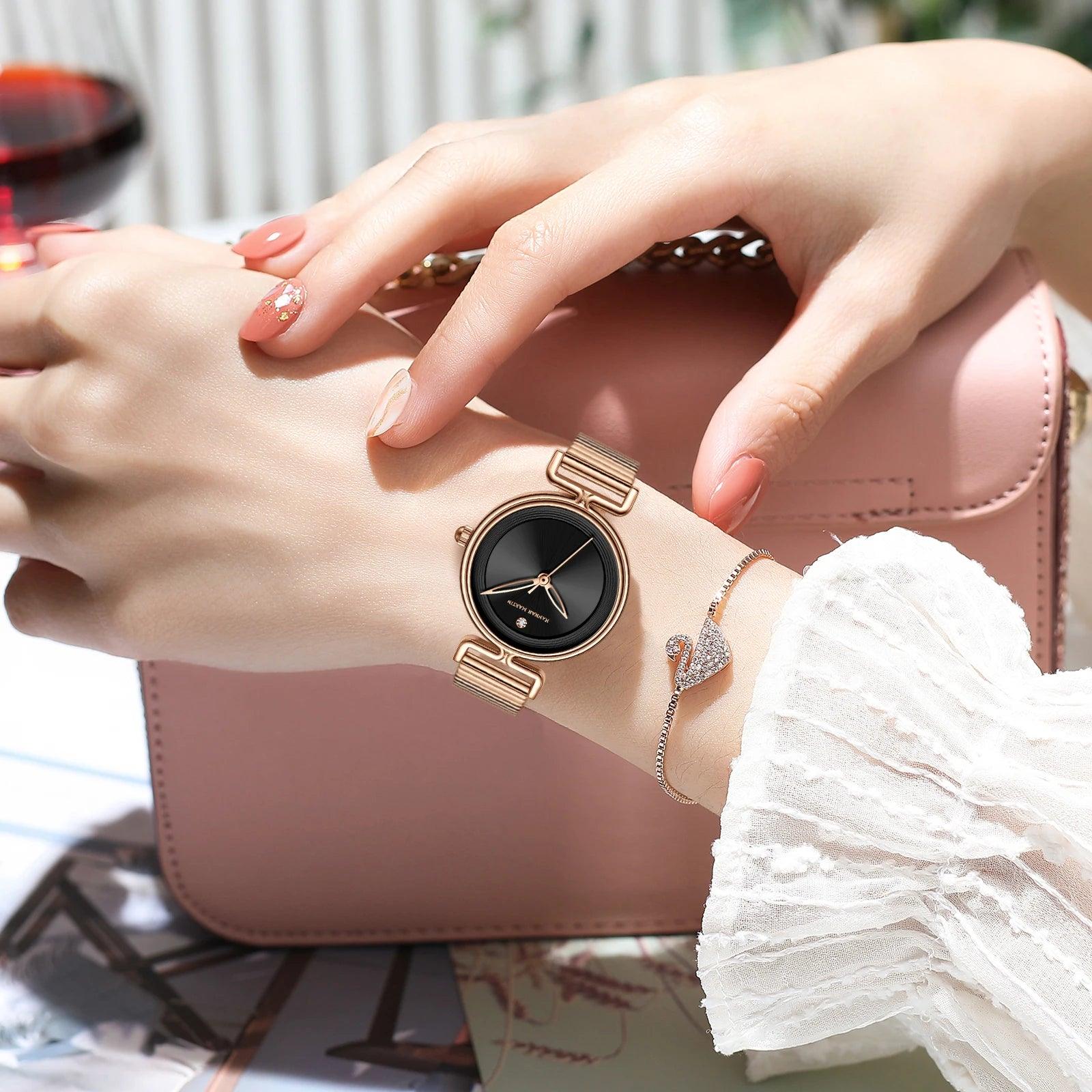 Top Brand Leisure Fashion New Women's Watch 29mm Mini Dial Stainless Steel Mesh Strap Nordic 3Bar Waterproof Watches