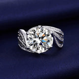 GRA Certified 3CT D Color VVS1 Moissanite Engagement Rings for Women Sterling Silver 18k White Gold Plated Jewellery