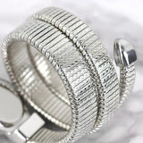 New Arrival Luxury Trendy Snake Design Winding Quartz Watches for Women - Fashion Bangle Bracelet Dress Watches