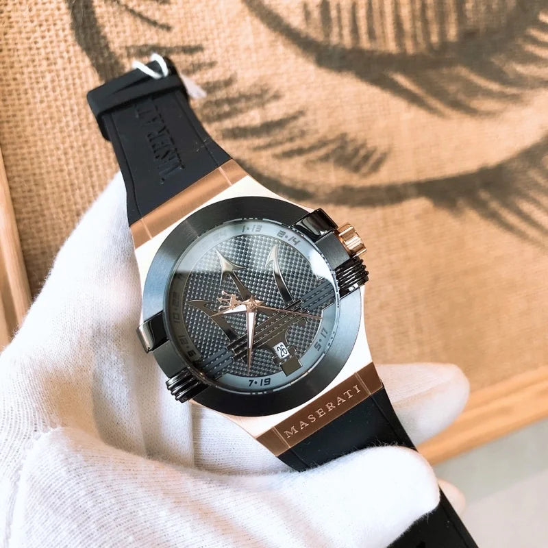 Maserati Fashion Multifunctional Big Trident Europe and United States Watch Luxury Authentic Waterproof Wristwatch