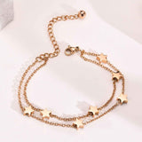 Elegant  Gold Colour Stainless Steel Chain Bracelets for Women, Dainty Stars Charm Link Adjustable Jewellery - The Jewellery Supermarket