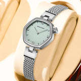 Top Brand Elegant Stainless Steel Mesh With White Rose Gold Tone Original Quartz Movement Luxury Watches