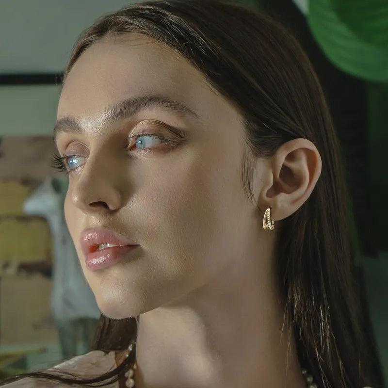 Striking Genuine ♥︎ High Quality Moissanite Diamonds ♥︎ Double Hoop Earrings for Women - Fine Jewellery - The Jewellery Supermarket