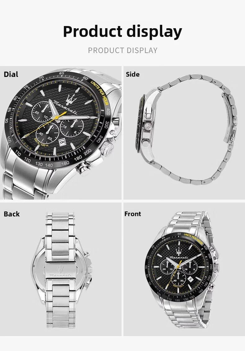 Original Maserati Watch Luxury Fashion Trend Explorer Big Dial Sports european and American Watches - Ideal Present