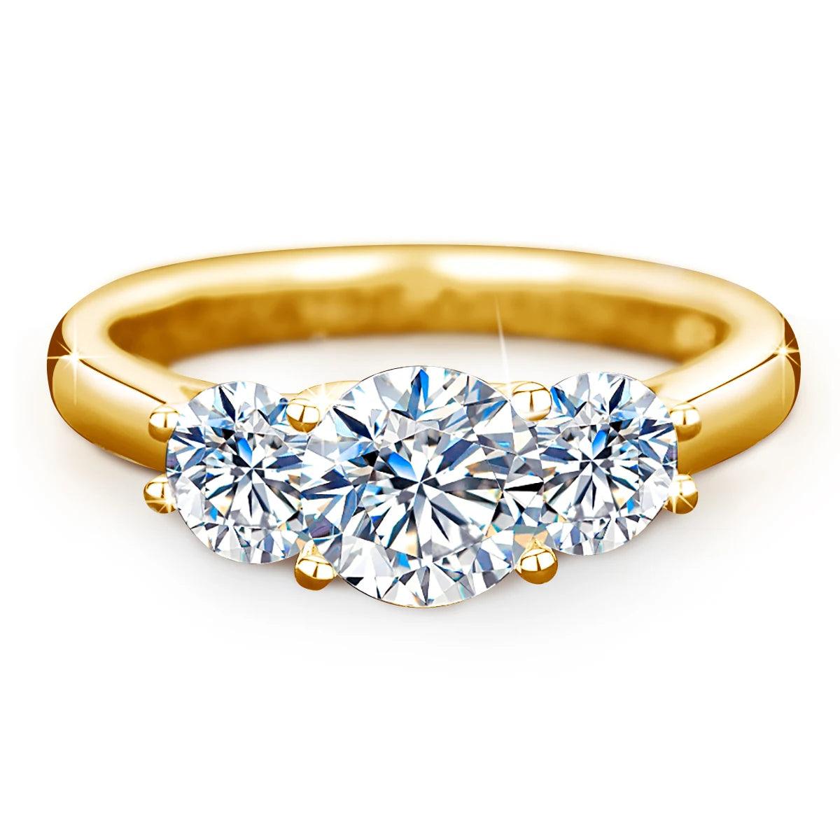 Awesome Round Cut 2ct D Colour VVS1 Moissanite 18KGP Rings Eternity Wedding Engagement Jewellery With Certificate
