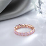 New Round Cut AAA Emerald Zircon Ring for Women Luxury 14K Rolled Rose Gold Promise Ring - Fine Jewellery