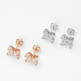 Elegant D Colour 4 Stones Horse Eye Cutting Moissanite Diamonds Stud Earrings For Women Silver Fine Jewellery - The Jewellery Supermarket