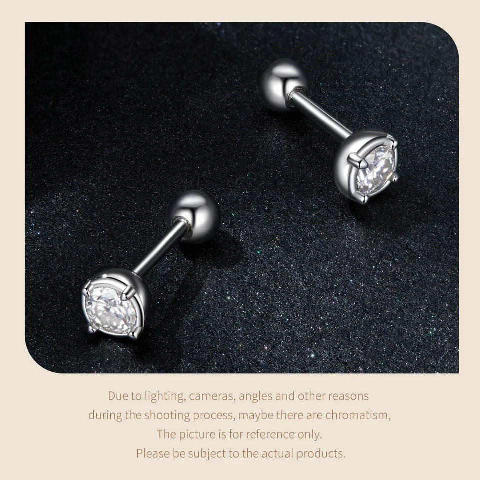 Lovely Round 0.1 CT Moissanite Diamonds Stud Earrings For Women - Sterling Silver Original Moissanite Fine Jewellery - The Jewellery Supermarket