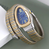 Latest Fashion Snake Design Luxury Gold Colour Stainless Steel Quartz Watches for Women Waterproof Elegant Jewellery