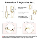 Trendy 14KGP Moissanite Diamonds 0.3CT D Color Paperclip Link Silver Huggie Hoop Earrings Fine Jewellery - The Jewellery Supermarket