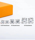Splendid D Colour VVS1 0.5ct 1ct 2ct Moissanite Diamonds Screw Back Four Claws Earrings Silver Fine Jewellery - The Jewellery Supermarket