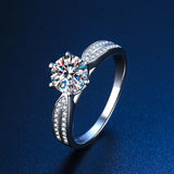 1/2/3ct Moissanite D VVS1 Lab Diamond 925 Sterling Silver Engagement Wedding for Women Rings with GRA Fine Jewellery