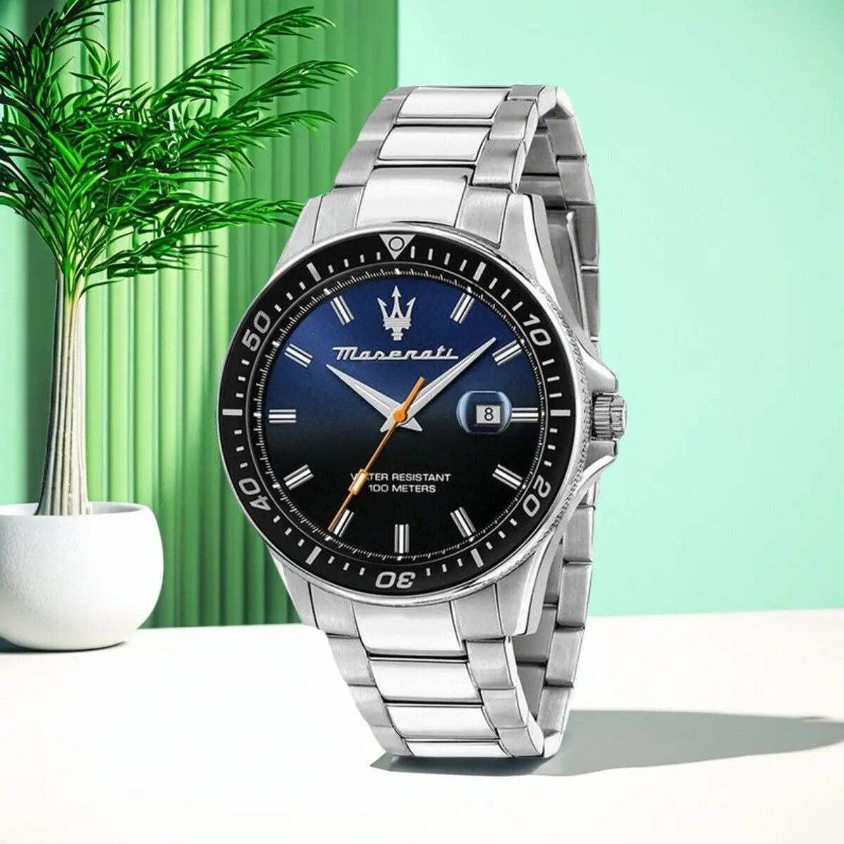 High Quality Maserati Waterproof Men's Business High-grade Green Water European and American Dial Quartz Watch