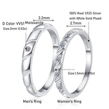 Luxury Moissanite Diamonds Couple Wedding Rings - 925 Sterling Silver Fashion Simple Fine Jewellery