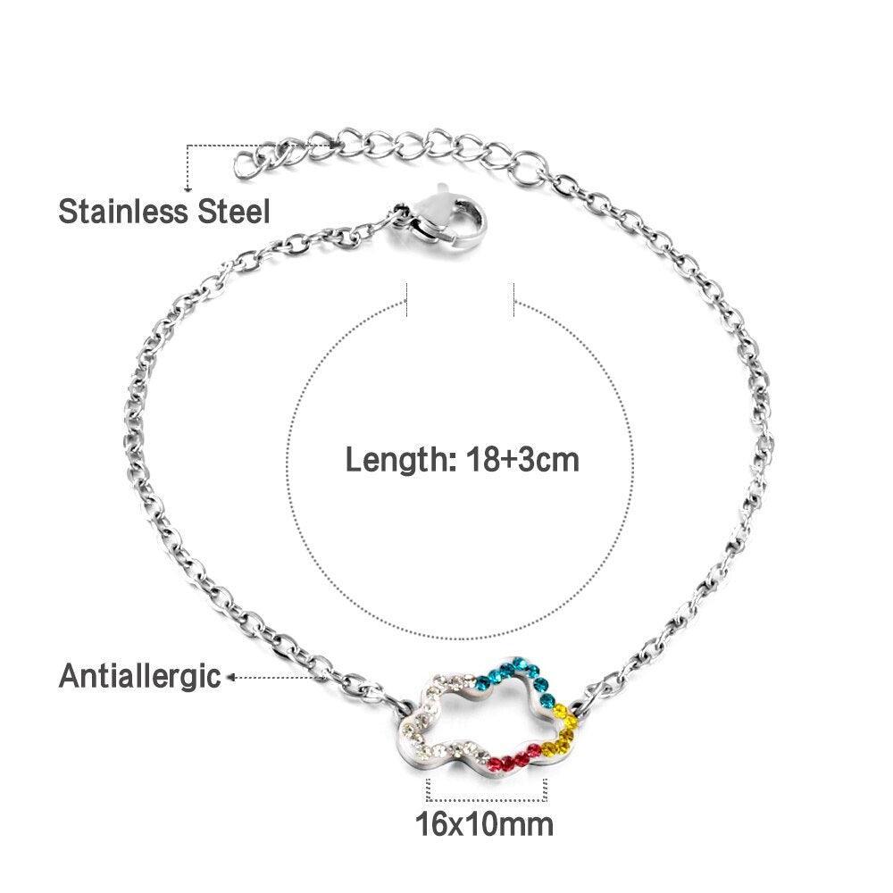 Elegant White Shell Charm Bracelet For Women - Hollow Flower Chain Stainless Steel Luxury Jewellery  - The Jewellery Supermarket