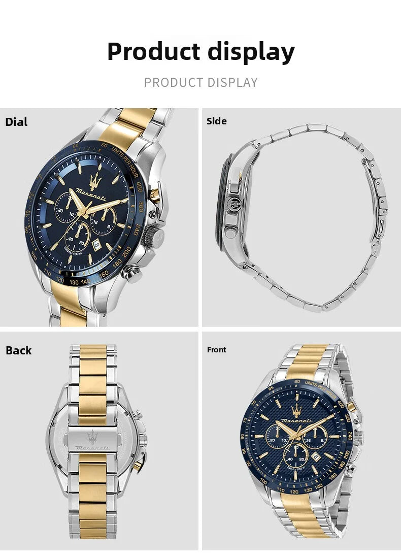 Original Maserati Watch Luxury Fashion Trend Explorer Big Dial Sports european and American Watches - Ideal Present