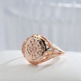 New Arrival 14K Rolled Rose Gold Fashion Glossy Unique Pattern Round Rings Ethnic Bride Wedding Jewellery