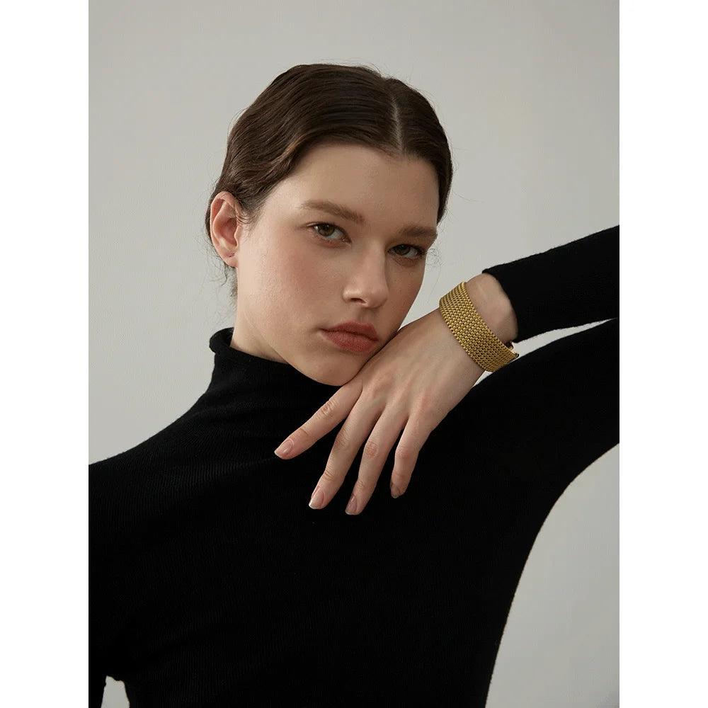 New Waterproof Stainless Steel Metal Wide Open Bracelet Bangle for Women High Quality Statement Daily Jewellery - The Jewellery Supermarket