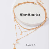 Bohemia Multilayer Moon Gold Colour Rose Flower Choker Fashion Pendant Necklaces For Women and Girls - The Jewellery Supermarket