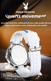 PLAYBOY Luxury Brand Casual Waterproof Quartz Silicone Strap Sports Elegant High-end Wrist Watch for Men