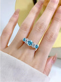 Remarkable 3.6CT Round Cut 5 Sparkling Moissanite Diamonds Silver Women's Engagement Wedding Ring Luxury Jewellery