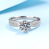 1/2/3ct Moissanite D VVS1 Lab Diamond 925 Sterling Silver Engagement Wedding for Women Rings with GRA Fine Jewellery