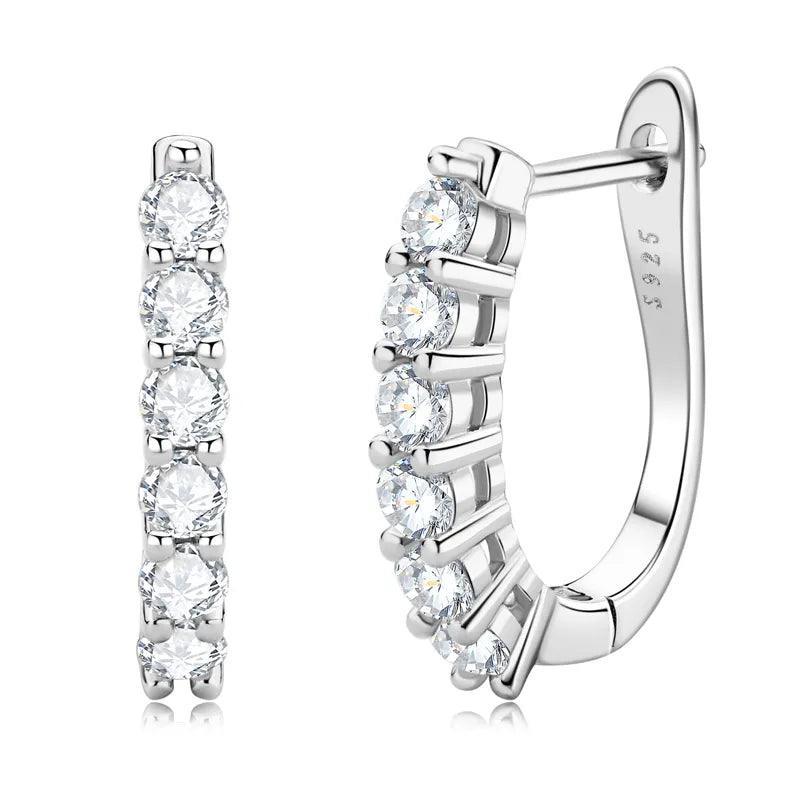 Excellent 18KGP D Colour VVS1 Moissanite Diamonds Clip Hoop Earrings for Women, Silver Fine Fashion Charm Jewellery - The Jewellery Supermarket