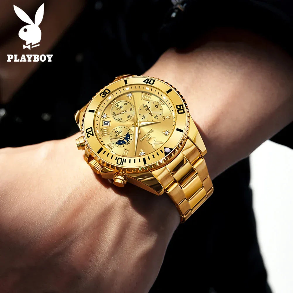 PLAYBOY High Quality Multifunction Best Selling Original Luxury Waterproof Fashion Business Quartz Wrist Watches