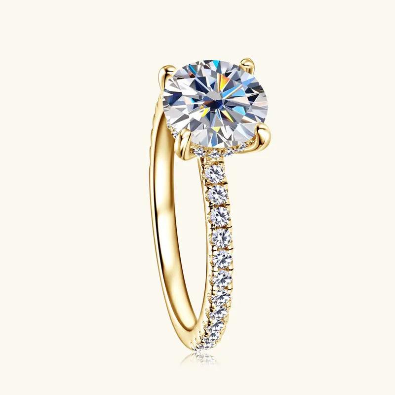 Certified 2CT Moissanite Diamond Solitaire Ring Sparkling Engagement Wedding Rings s925 Silver Wedding Jewellery