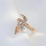 New Luxury Rolled 14K Rose Gold AAA Zircon Diamonds Ethnic Women Bird Rings - Trend Daily Vintage Animal Jewellery
